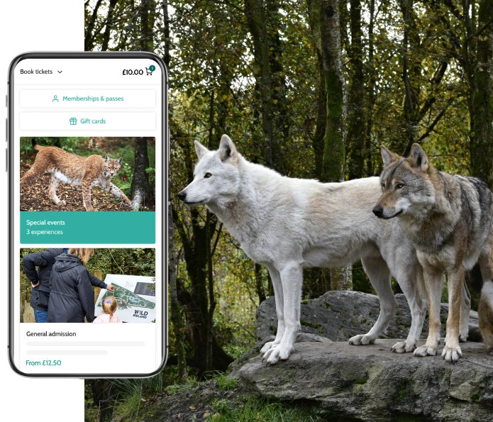 Wild Ireland zoo booking system on mobile